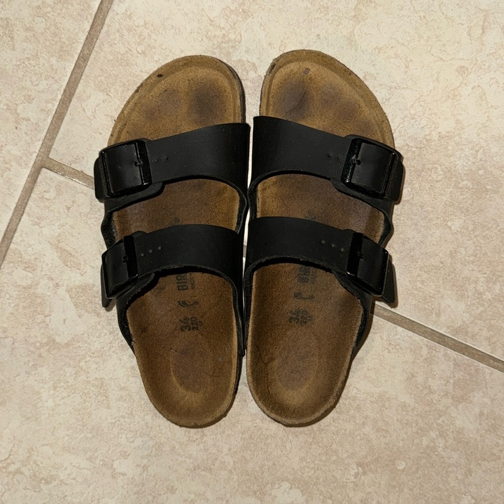 Birkenstock Kids Black Two-Strap Sandals